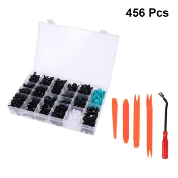 

456pcs Car Push Pins Trim Clips Push Retainers Set Kit With 5 PCS Tools For Toyota Chrysler Nissan Ford