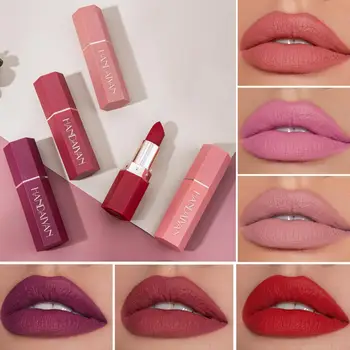 

1pcs Sexy Matte Lipstick Makeup Silver 6 Colors Nude Pigment Stick Waterproof Long Nutritious Lasting Lips Velvet H0U1