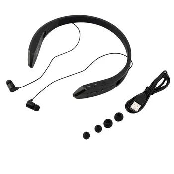 

White Sports Ring Collar Wireless 4.0 EDR Headset Stereo Headphone Neck-strap Style Hands-free Earphone