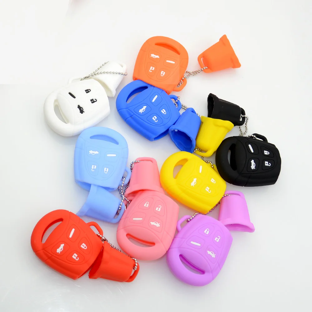 Keyforkesscustodia protettiva per custodia in Silicone per auto a 4 pulsanti in gomma per SAAB 93 95 9-3 9-5 sostituzione della copertura del telecomando Fob Shell rosa rosso - Hd73a2477e9c84b3faeef26b021a43bcfu