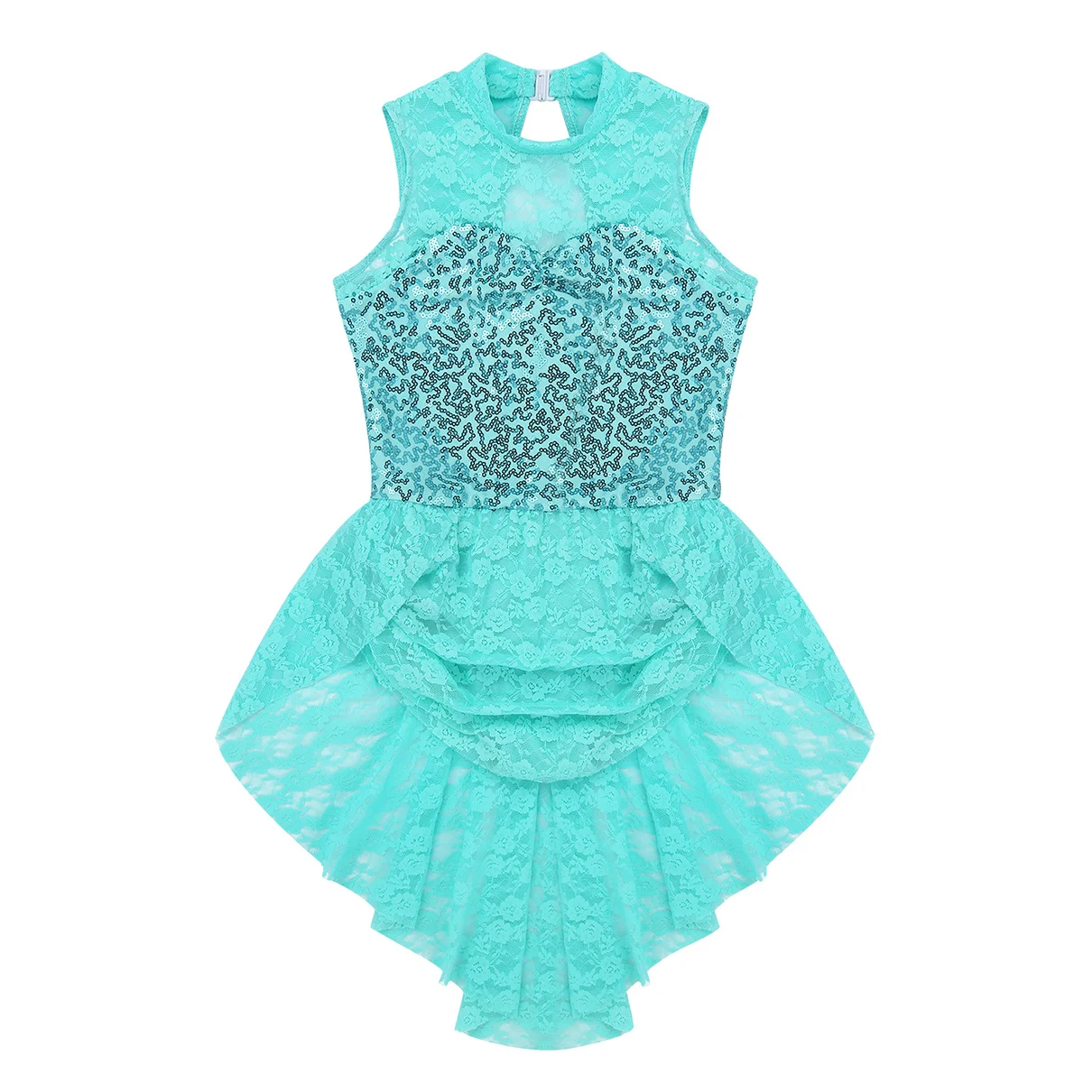 Шифоновое платье без рукавов с блестками и цветочным кружевом детское для