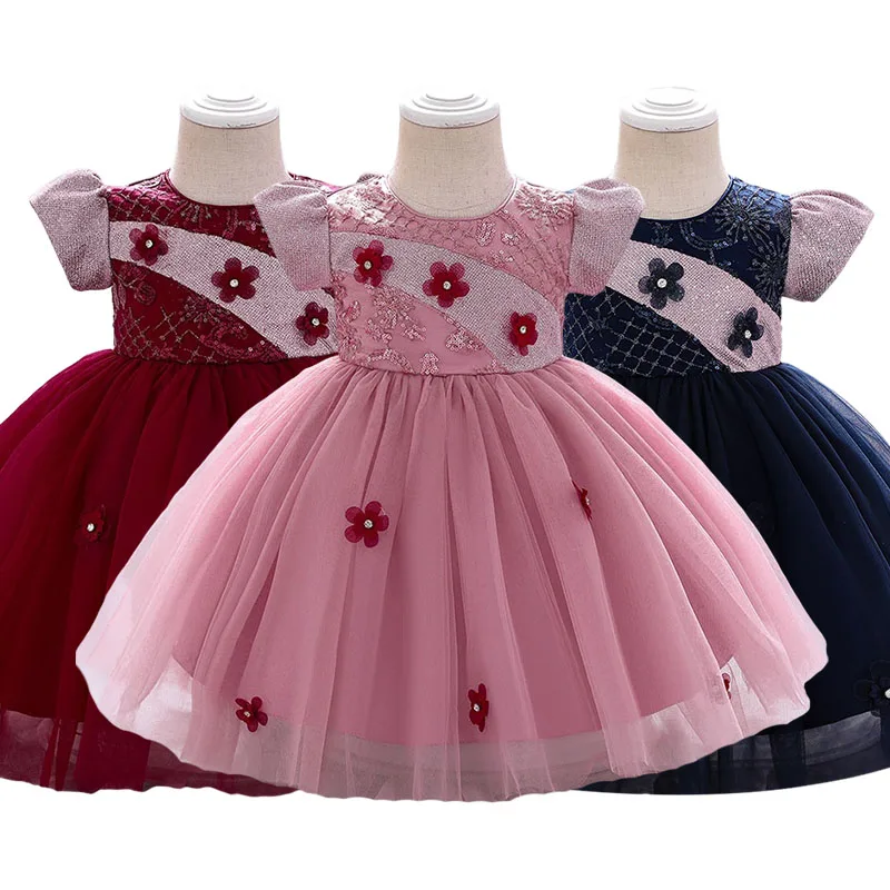 

Solid Color Satin Kids Dress Summer Dresses Party And Wedding Clothing Princess Tutu Dress Children Prom Ball Gown For Girls New