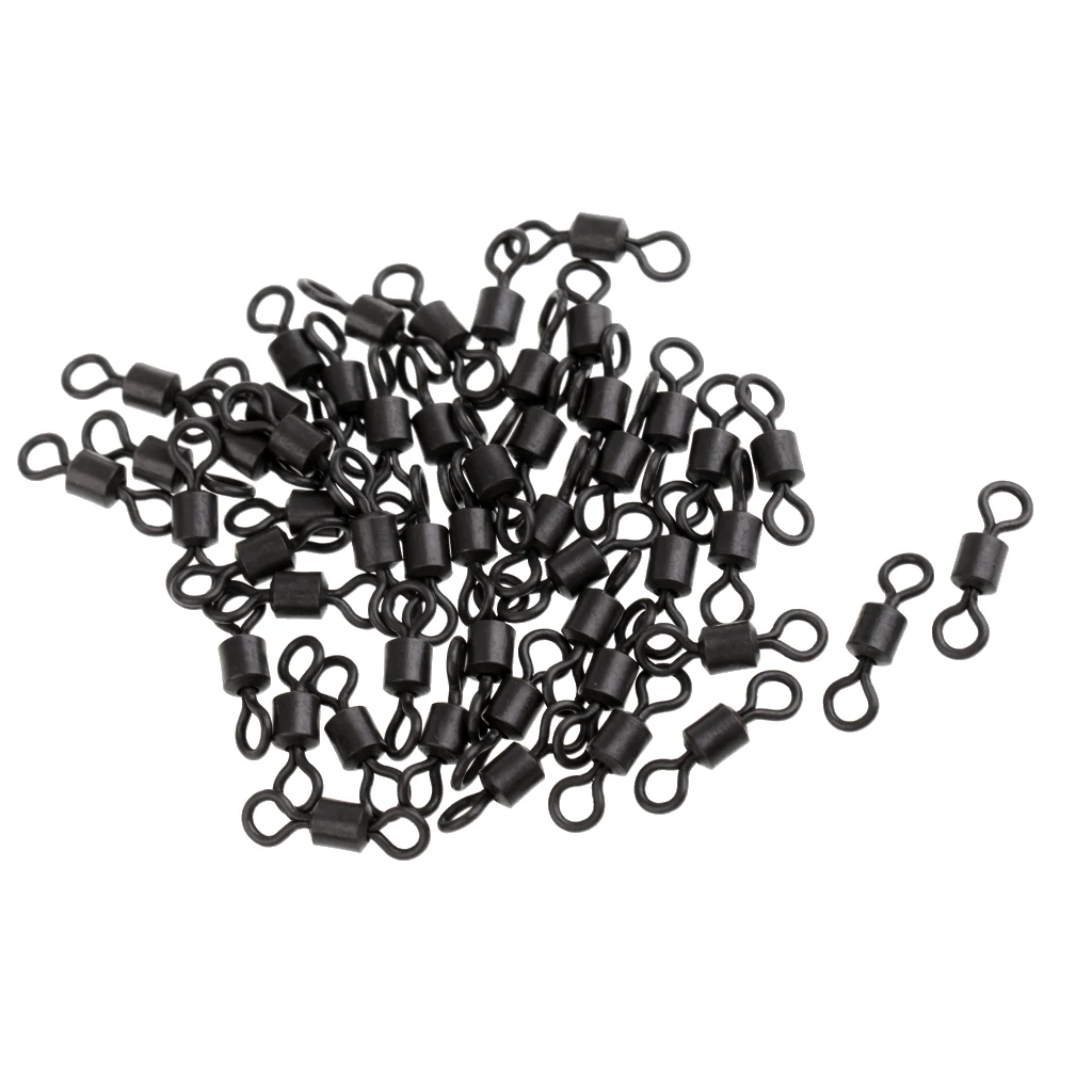 50 Pieces Fishing Ball Bearing Barrel Rolling Swivel Bearing Lures Connector Solid Ring Size 4# Fishing Hook Accessories
