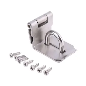 

Stainless Steel Hasp Lock Anti-theft Door Clamp 90 Degree Shed Latch Security Y98E