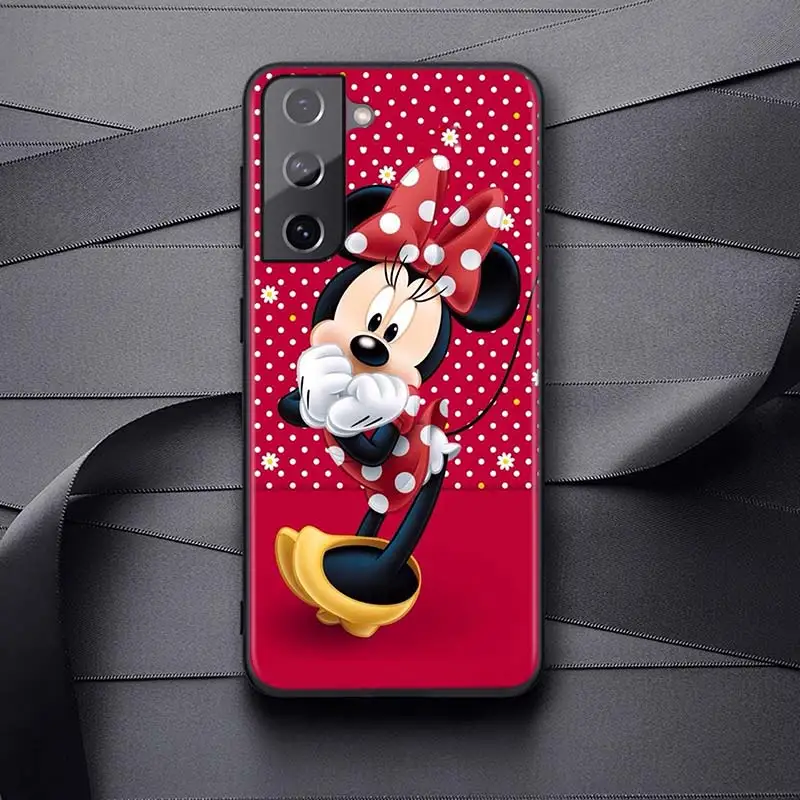 kawaii phone case samsung Soft Black Cover Minnie Mouse For Samsung Galaxy S22 S21 S20 FE Ultra S10 S10e Lite S9 Plus Pro Phone Case samsung cute phone cover Cases For Samsung