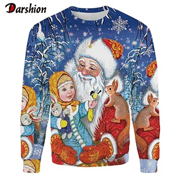 

Men's New Christmas Pullovers Santa Claus Cute Printed Pullover Naughty Snowman Patterns Casual Comfort Tops For Men Pullovers