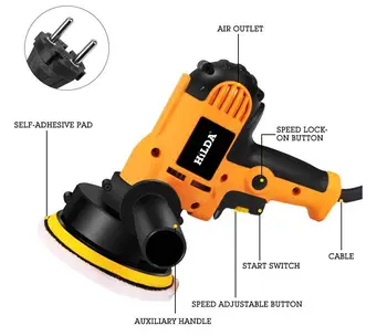 

Car-Polisher-Machine Grinding-Tools Electric Auto Waxing 220V with Sponge-Pads Stepless-Speed