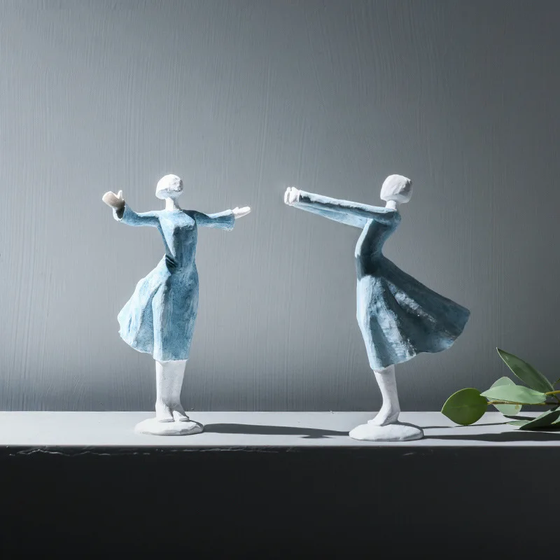 

Ballet Dancing Girl Statue Resin Home Decorative Craft Bookself Sitter Model Display Props Dance Lady Figurines Human Sculpture