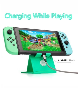 

Play Stand for Nintendo Switch Console NS Lite Adjustable Foldable ABS Compact Bracket Stand Holder with Charging Hole