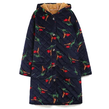 

Hooded Women Kimono Gown Winter Thicken Sleepwear Nightwear Plus Size 3XL Bathrobe Nightgown Homewear Casual Home Clothes