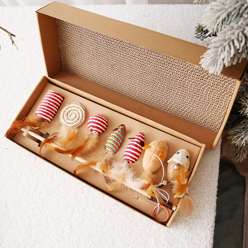 7PCS Multicolor Creative Funny False Mouse Pet Cat Toys Mini Funny Playing Toys for Cats Kitten