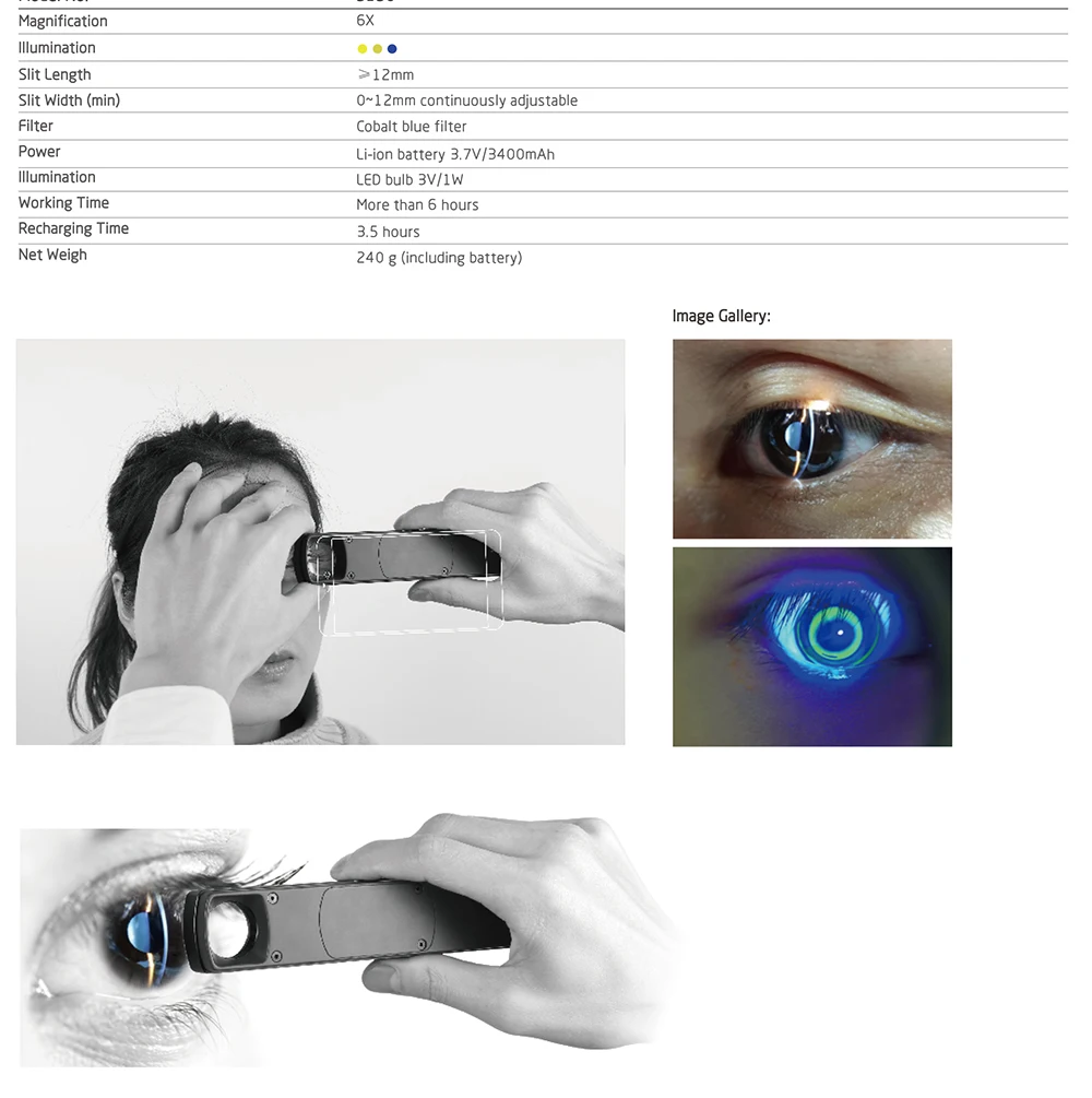 Ophthalmic Portable Slit Lamp All In One Handheld Type