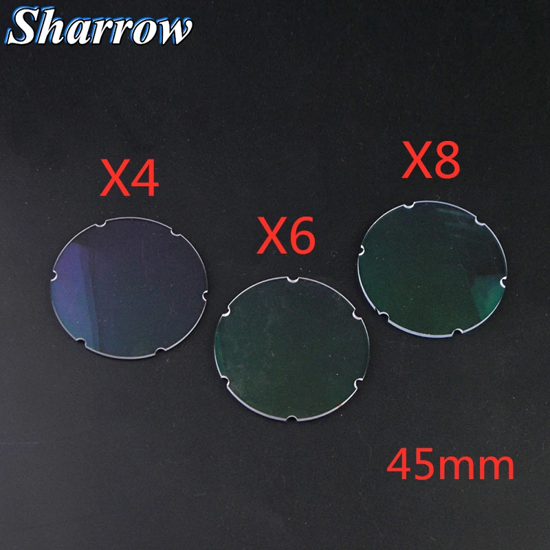4x 6x 8x Sight Magnifying Glass Lens Compound Bow Archery Clarifiers 4.5cm*2mm 