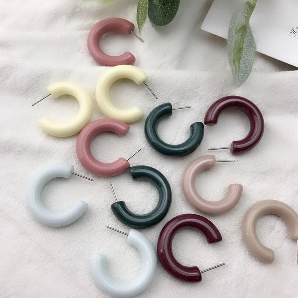 

XIYANIKE Acrylic Women Earrings Resin Acetate Version Semicircular C Shaped Earrings Minimalist Geometric Jewelry Drop Shipping