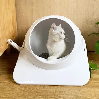 

Environmental protection material space capsule cat litter basin full cover design more odor-proof large fully enclosed cat litt