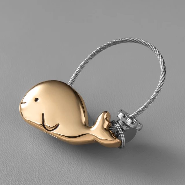 Good Luck Kiss Elephant Couple Keychain Pendant Wire Ring Chain Cute Cartoon Women Car Bag Backpack Ornaments Lovers Lanyard D fish