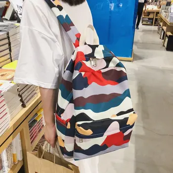 

PS384 2020 backpack female travel leisure nylon camouflage schoolbag