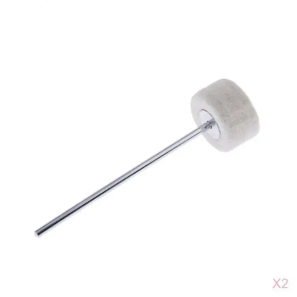2 Pieces Drum Workshop Large Felt Bass Drum Beater Mallet White