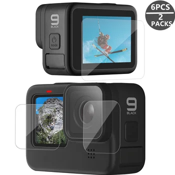 

For GoPro Hero 9 Black 3Pcs Tempered Glass Screen + Lens Protector Film 2.5D Ultrathin Full Coverage Camera Accessories