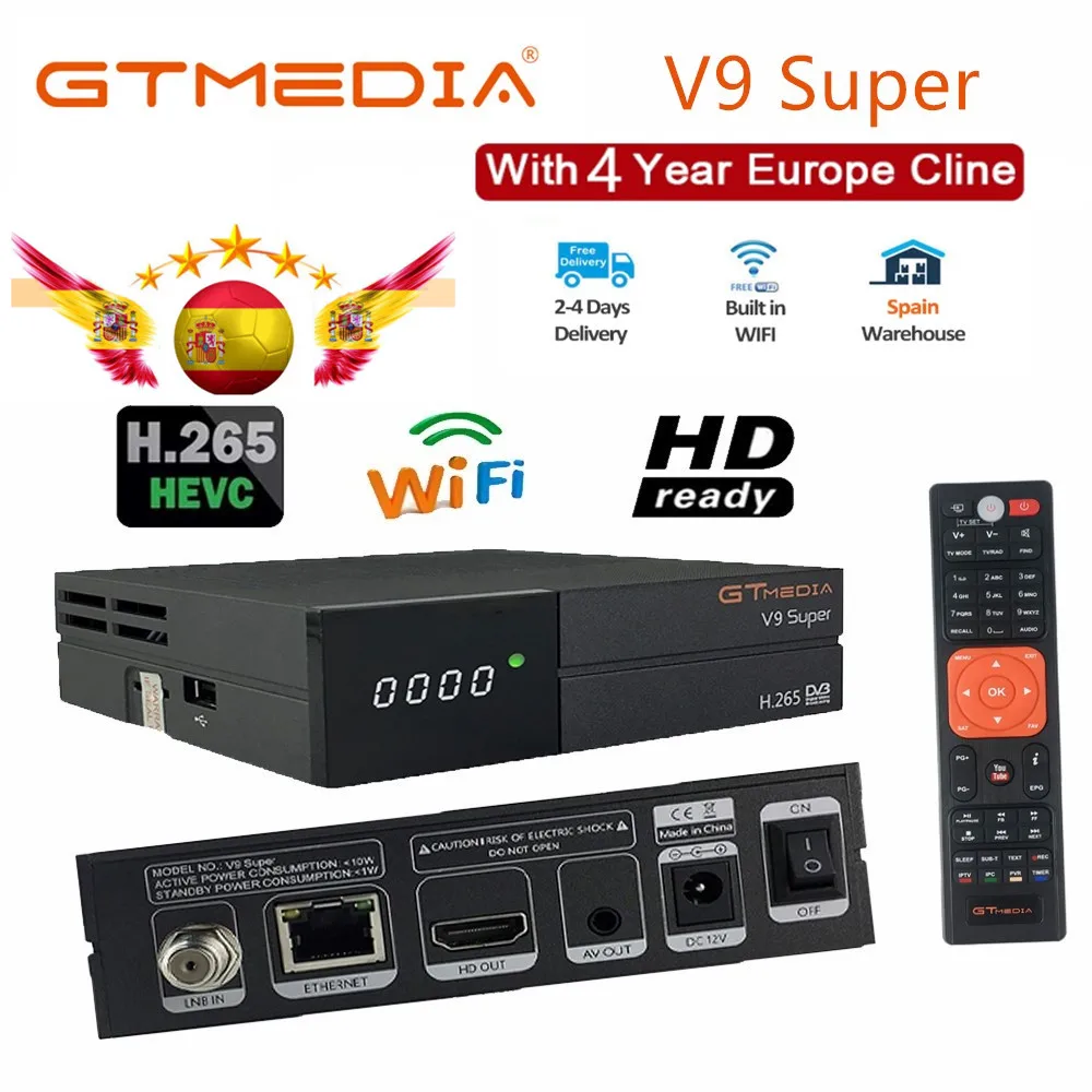 GT медиа-цифра спутниковый телевизионный ресивер V9 супер DVB-S2 H2.65 FREESAT ТВ приемник HD
