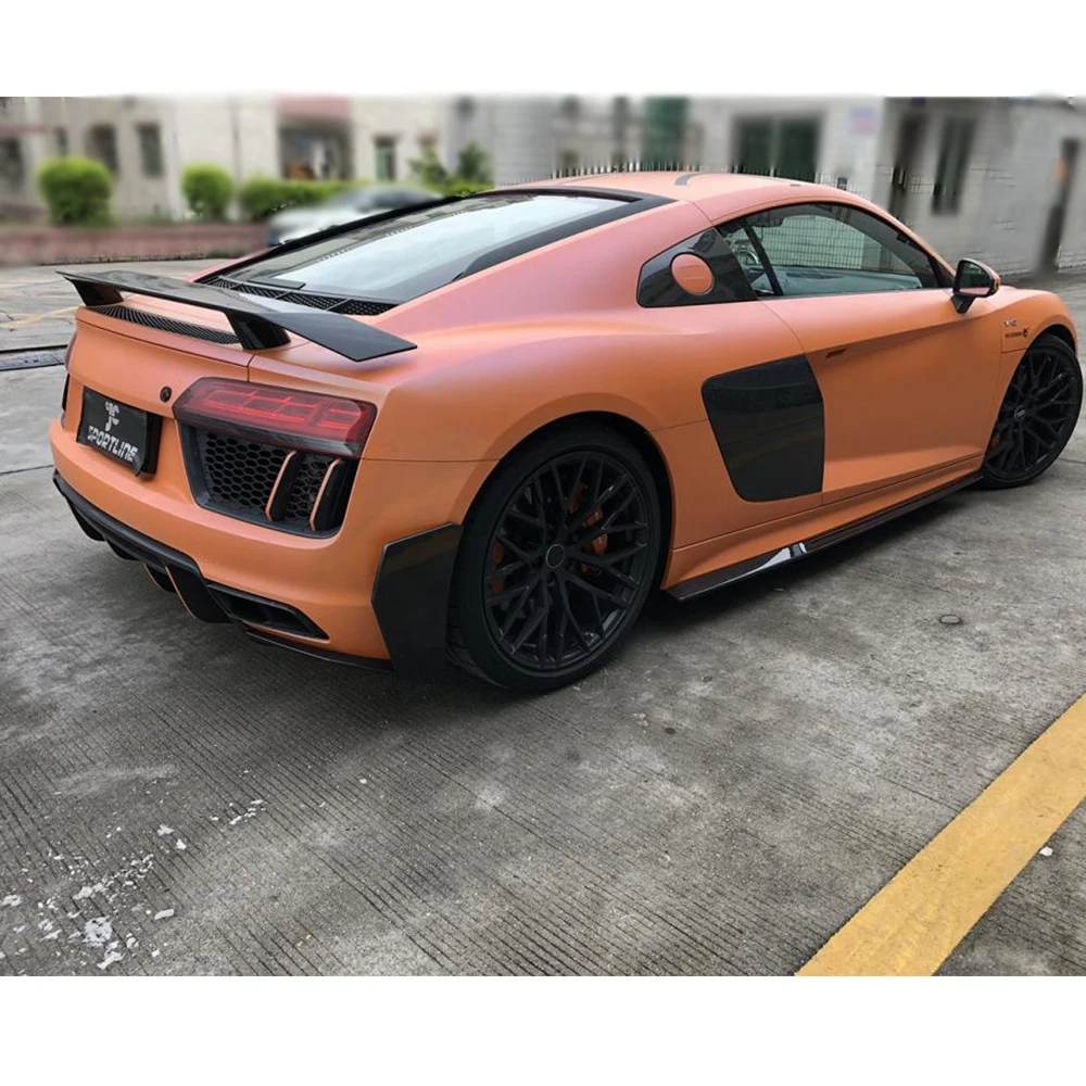 Задний спойлер для Audi R8- корпус из углеродного волокна Boot губ активного крыла губ