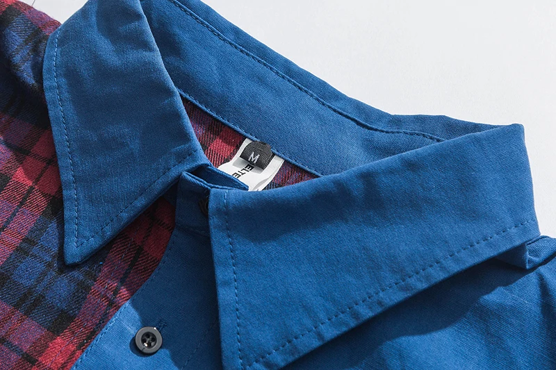 Guo-Chao Tang новые осенние неравномерные Цветные Лоскутные принтованные мужские рубашки в клетку хип-хоп повседневные мужские рубашки с лентой уличная одежда