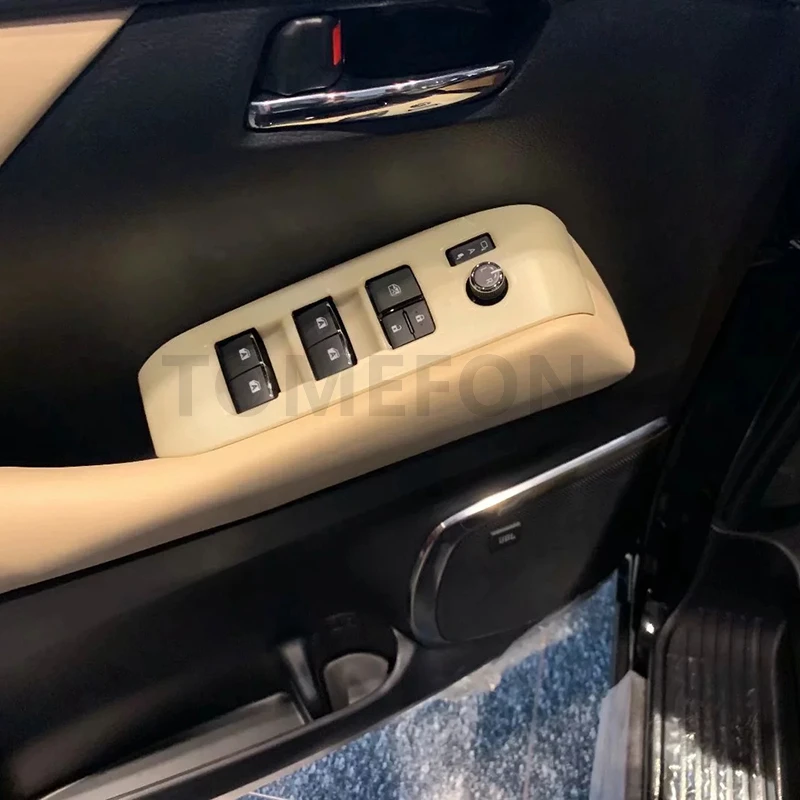 TOMEFON для Toyota Alphard Vellfire- подлокотник на внутреннюю сторону двери переключатель окна Кнопка Крышка отделка Аксессуары ABS углеродного волокна