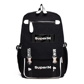 

Casual SuperM 2019 Bag Daily Backpacks Women Men Backpack Fashion Women Shoulder Schoolbag School Bag for Teenage Girl Zipper