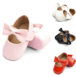 Pudcoco Children Kid Baby Girl Princess PU White Pink Flower Fashion Buckle Shoes Bowknot Crystal Dance Shallow Bow Shoes