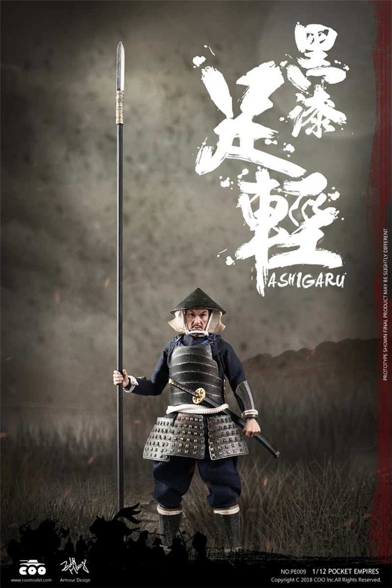 1/12 весы COOMODEL PE009 японский самурайский солдат черная Броня ASHIGARU фигурка Кукла Коллекция