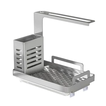 

Kitchenware Sponge Soap Brushes Countertop Wall Mounted Dispenser Multifunction Rustproof Kitchen Sink Caddy Organizer Rag Rack