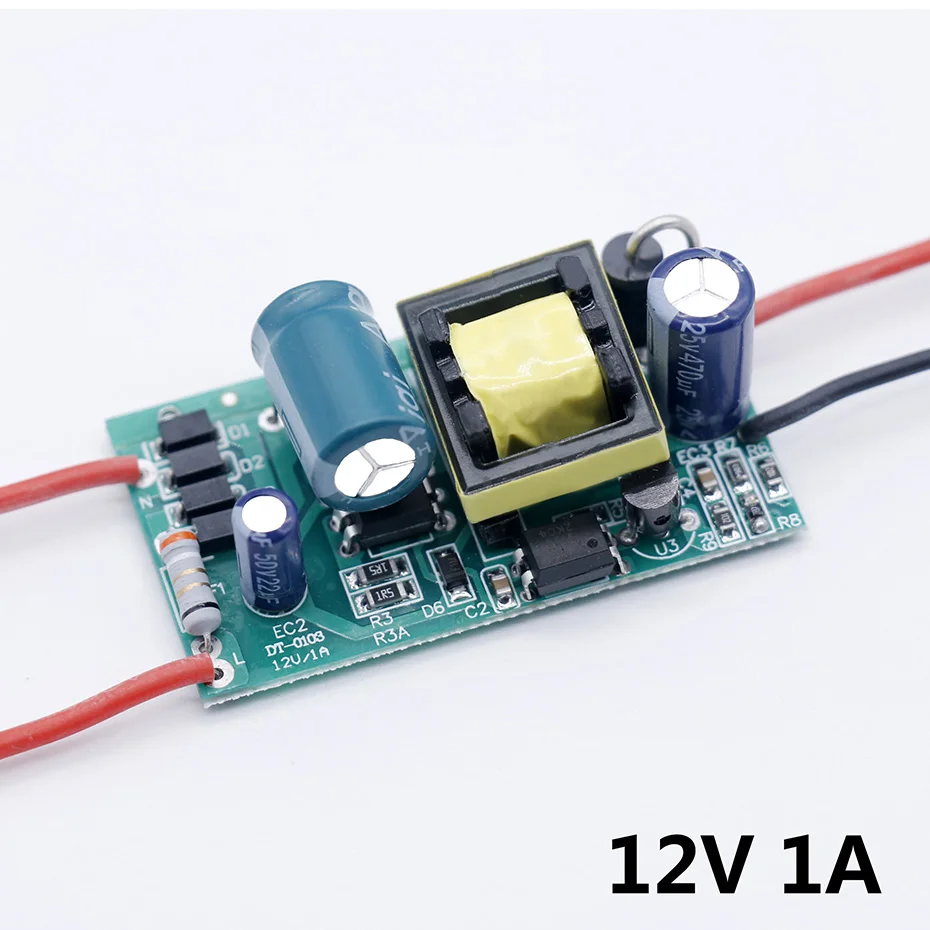 Светодиодный драйвер 220V постоянного тока до DC12V 1A светильник 24V 6 Вт 12 Вт 24 Вт 36 Вт 60 Вт 24В 1A 1.5A светодиодный Питание 12 V светильник трансформаторы 12 Вольт светодиодный