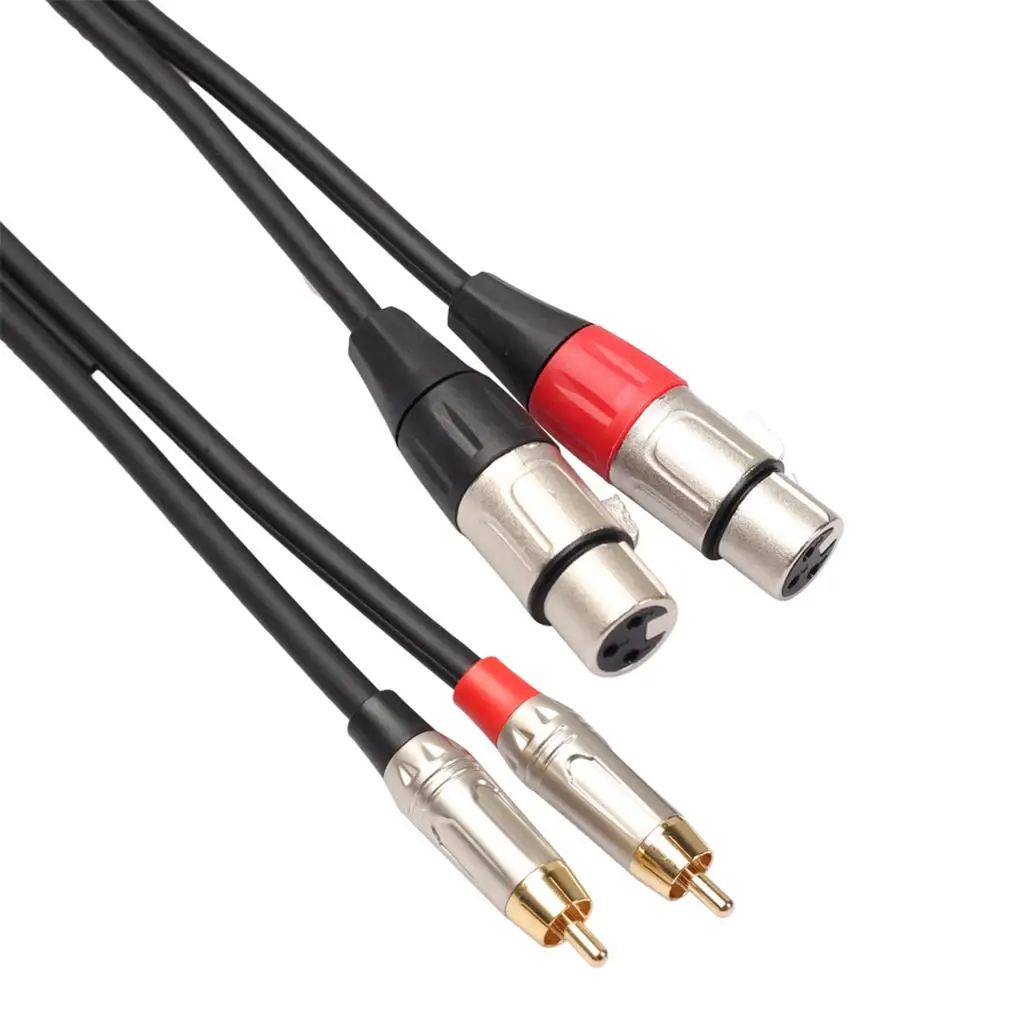 Dual XLR Female to Dual RCA Male Signal Adapter Cable Audio Cable for Microphone Mixer Headphone Power Amplifier