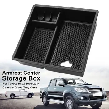 

1x Car Interior Armrest Storage Box Tray Organizer For Toyota Hilux 2004-2014