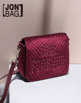 

JONBAG women bag girls 2020 new fashion shoulder velvet High capacity party small square bags