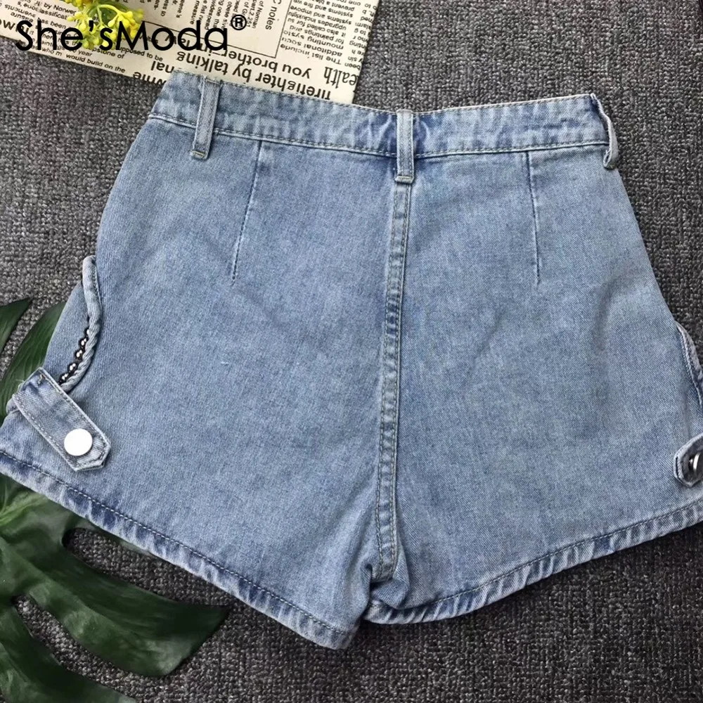 She'sModa джинсы с заклепками женские шорты с карманом