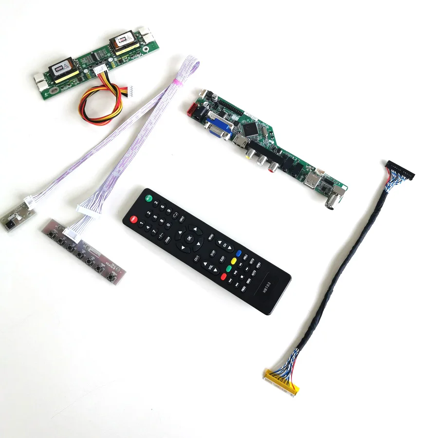 Для M190PW01 V2 V3 T. V56 плата контроллера VGA HDMI AV USB RF пульт дистанционного управления+ инвертор+ клавиатура 4CCFL 30Pin LVDS ЖК-дисплей Панель DIY kit