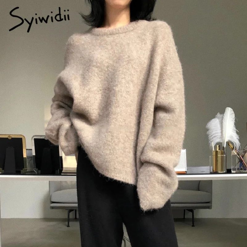 Oversized Sweater Cashmere Pullover Korean Casual Plus-Size Batwing-Sleeve Knit Winter