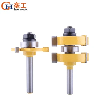 

2PC 8mm Shank high quality large Tongue and Groove Joint Assembly Router Bit Set 1-1/4" Stock Wood Cutting Tool
