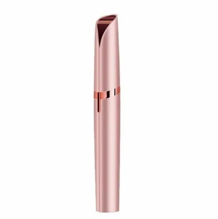 Дизайн губной помады, мини триммер для бровей, макияж, безболезненный эпилятор для бровей, женские бритвы, портативное средство для удаления волос на лице - Цвет: Розовый