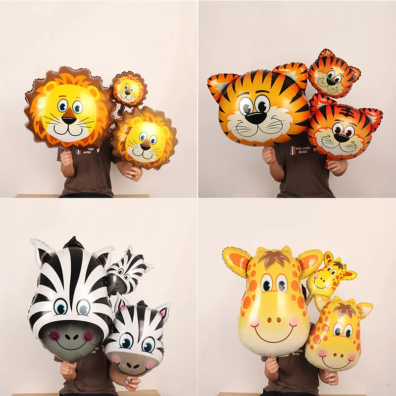 Воздушные шары для мальчиков 1 шт. большой размер Лев тигр обезьяна корова Зебра