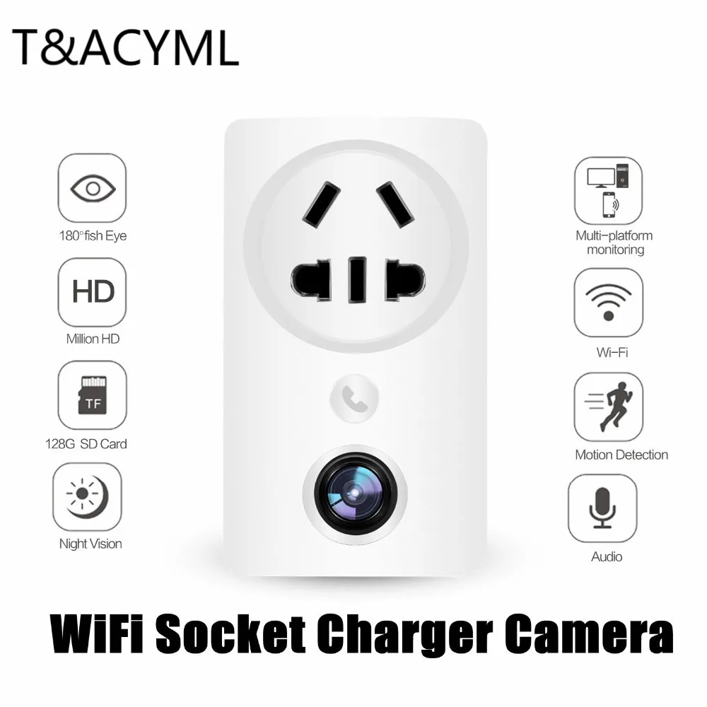 

Wifi Wall Socket Charger Adapter Camera EC59 180 degree Panoramic 1080P Fisheye Wireless CCTV Home Security Surveillance Camera