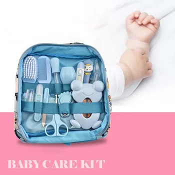 

2020 HOT 13PCSBaby Health Care Nasal Aspirator Kid Hygiene Kit Set Thermometer Clipper Scissor Infant Toiletries Medicine Feeder