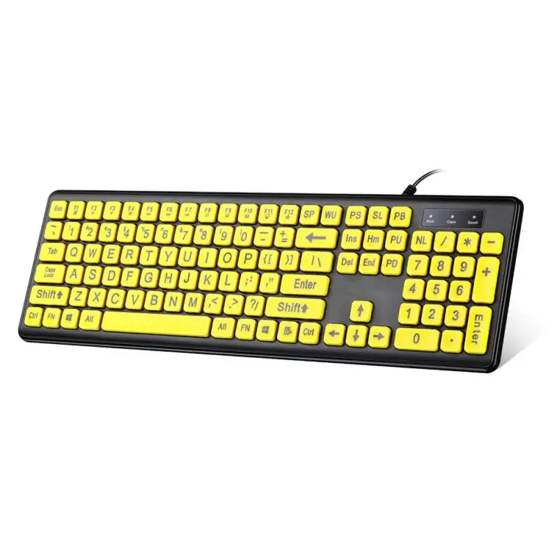 104-Keys компьютерная клавиатура 1,35 м кабель Эргономичный дизайн Проводная клавиатура USB интерфейс Plug And Play чистые клавиши