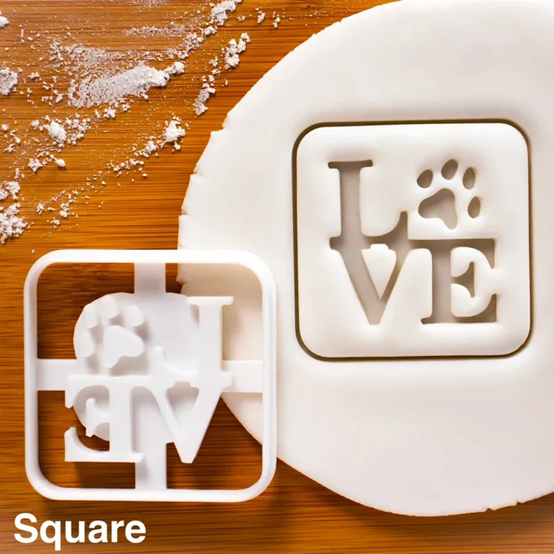 1 3 Pcs Set Cookie Cutters Mold Fondant Pastry Mould Love Valentines Day Gift DIY Plastic Biscuit Stamp Bakeware Baking Tools