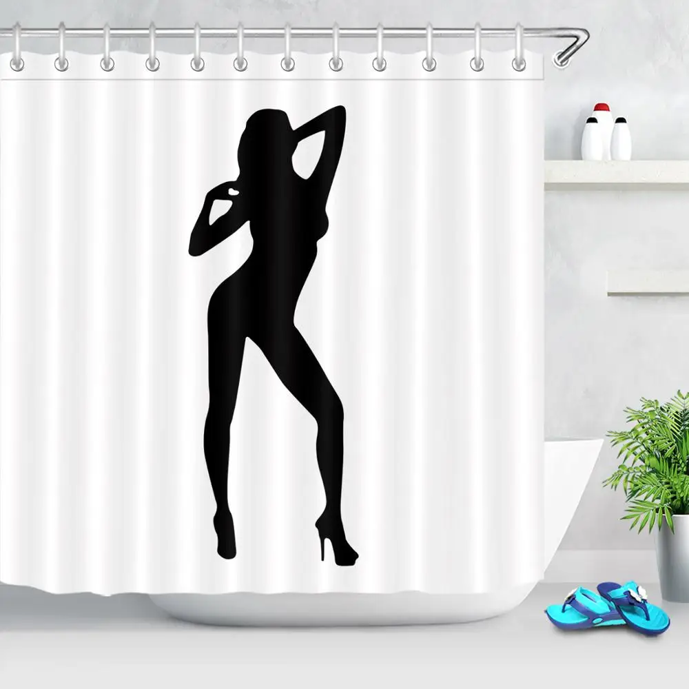1 Pc Waterproof Female Lady Woman Shadow Shower Curtain for Home & Bathroom 