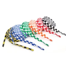 1 Pair Flat Black And White Grid Shoe Lace Sublimated Printing Checkered Ribbons Shoelaces Polyester Heavy Duty Sneaker Lacing 1 Pair Flat Black And White Grid Shoe Lace Sublimated Printing Checkered Ribbons Shoelaces Polyester Heavy Duty Sneaker Lacing