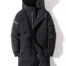 2020 inverno dos homens para baixo jaqueta com capuz moda longo para baixo casaco masculino à prova de vento à prova dwindproof água grosso quente marca roupas dos homens longo parka