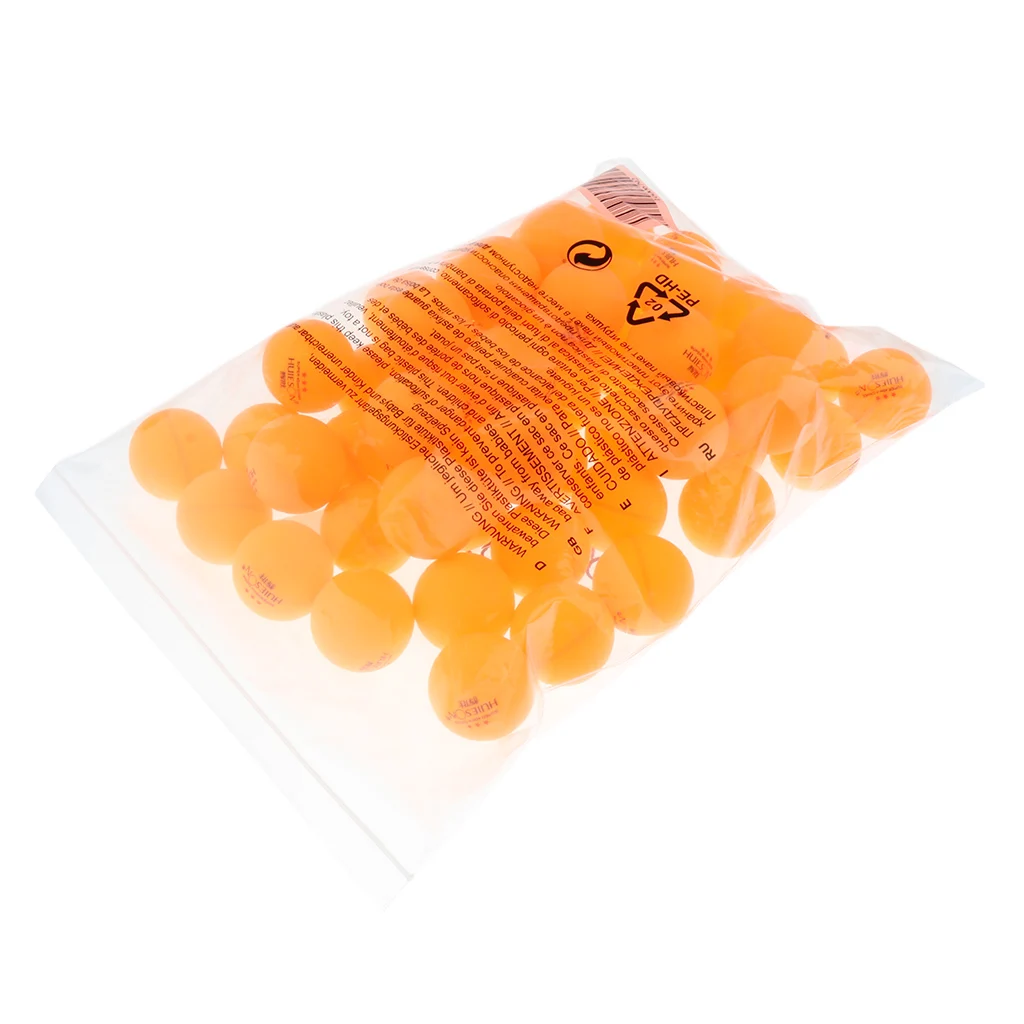100Pcs Durable 3 Star 40mm Table Tennis Balls Ping Pong Training Practice Ball (50Pcs White + 50Pcs Orange)