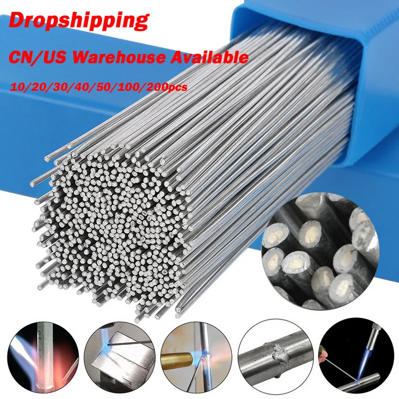 

Aluminum Welding Brazing Rod 20/50/100PCs 1.6/2MM Low Temperature Wire Solder Cored No Need Solder Powder Bundle Storage Box